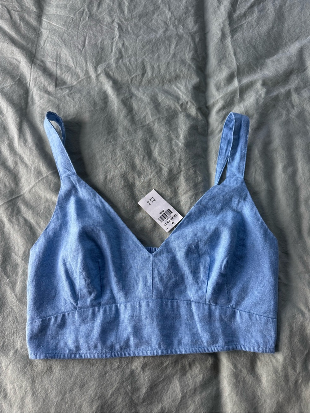 Abercrombie & Fitch Blue Linen Crop